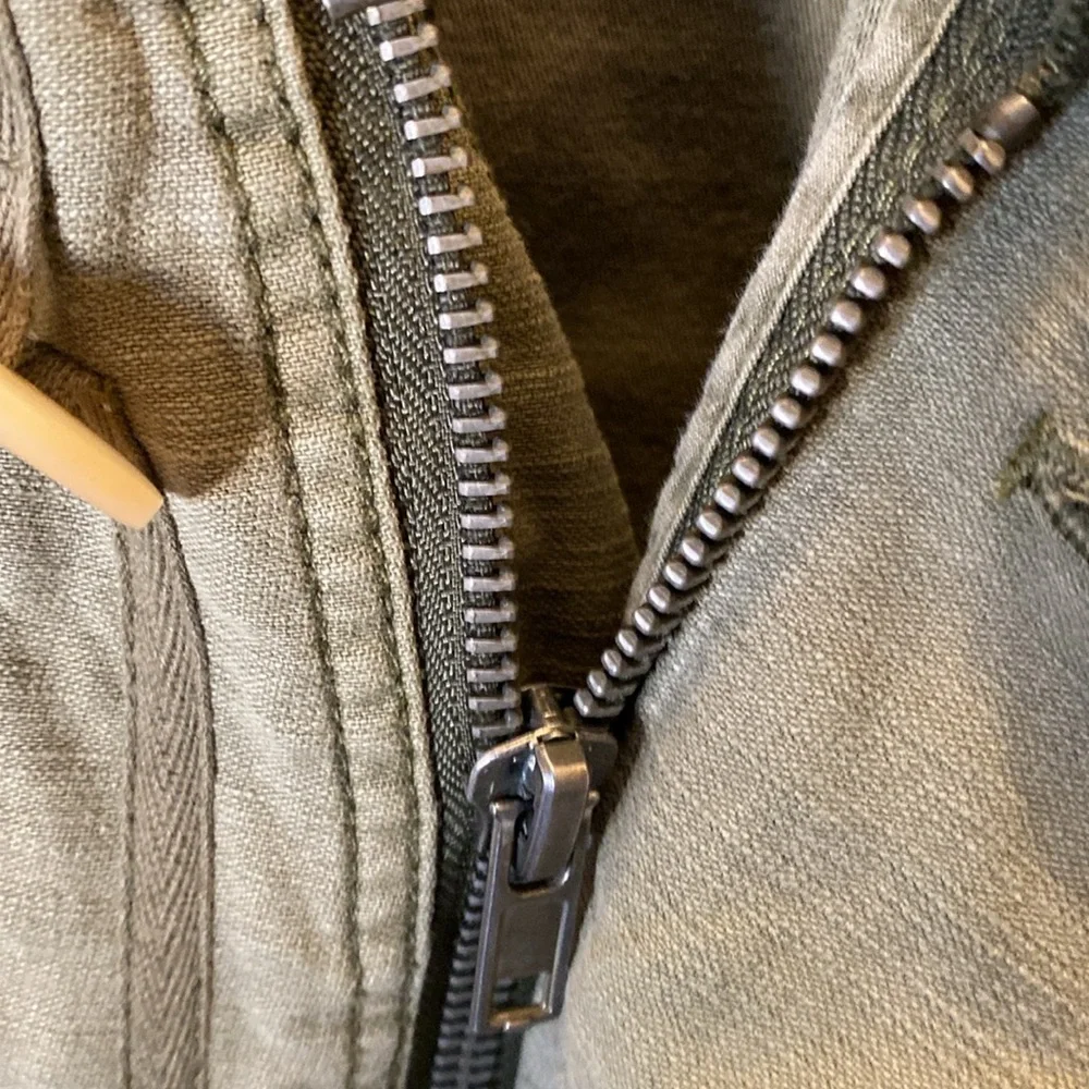 Free People Oversized Army Green Rugged Army Military Jacket Hoodie - Picture 8 of 11